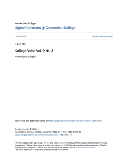 College Voice Vol. 9 No. 3