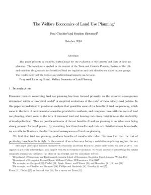 The Welfare Economics of Land Use Planning∗