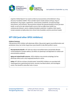 KPT-350 (And Other XPO1 Inhibitors)