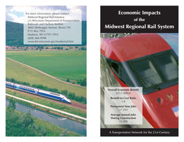 Economic Impacts of the Midwest Regional Rail System Brochure