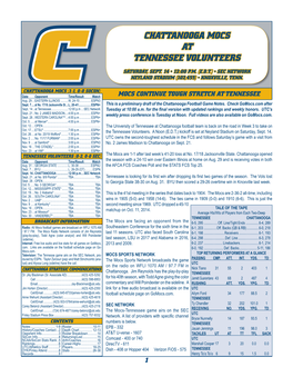 Chattanooga Mocs at Tennessee Volunteers