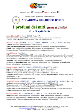 I Profumi Dei Miti (((Tutta(Tutta La Sicilia) (21 - 28 Aprile 2018)