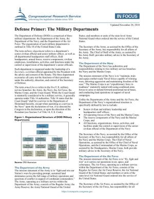 Defense Primer: the Military Departments