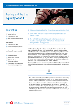 Trading and the True Liquidity of an ETF