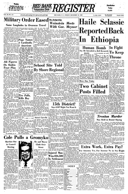 Haile Selassie Reported Back in Ethiopia