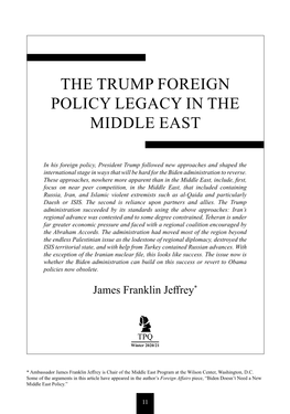 The Trump Foreign Policy Legacy in the Middle East