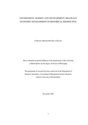 Brazilian Economic Development in Historical Perspective