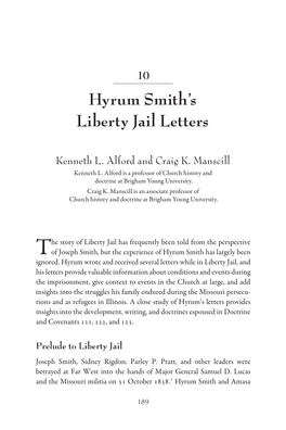 Hyrum Smith's Liberty Jail Letters