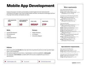 Mobile App Development SEQUENCING & COURSE PLAN