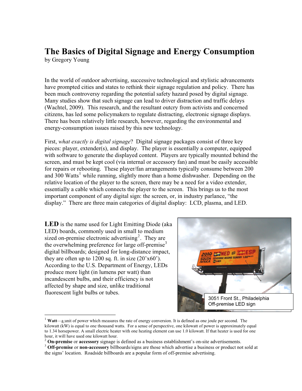 The Basics of Digital Signage and Energy Consumption by Gregory Young