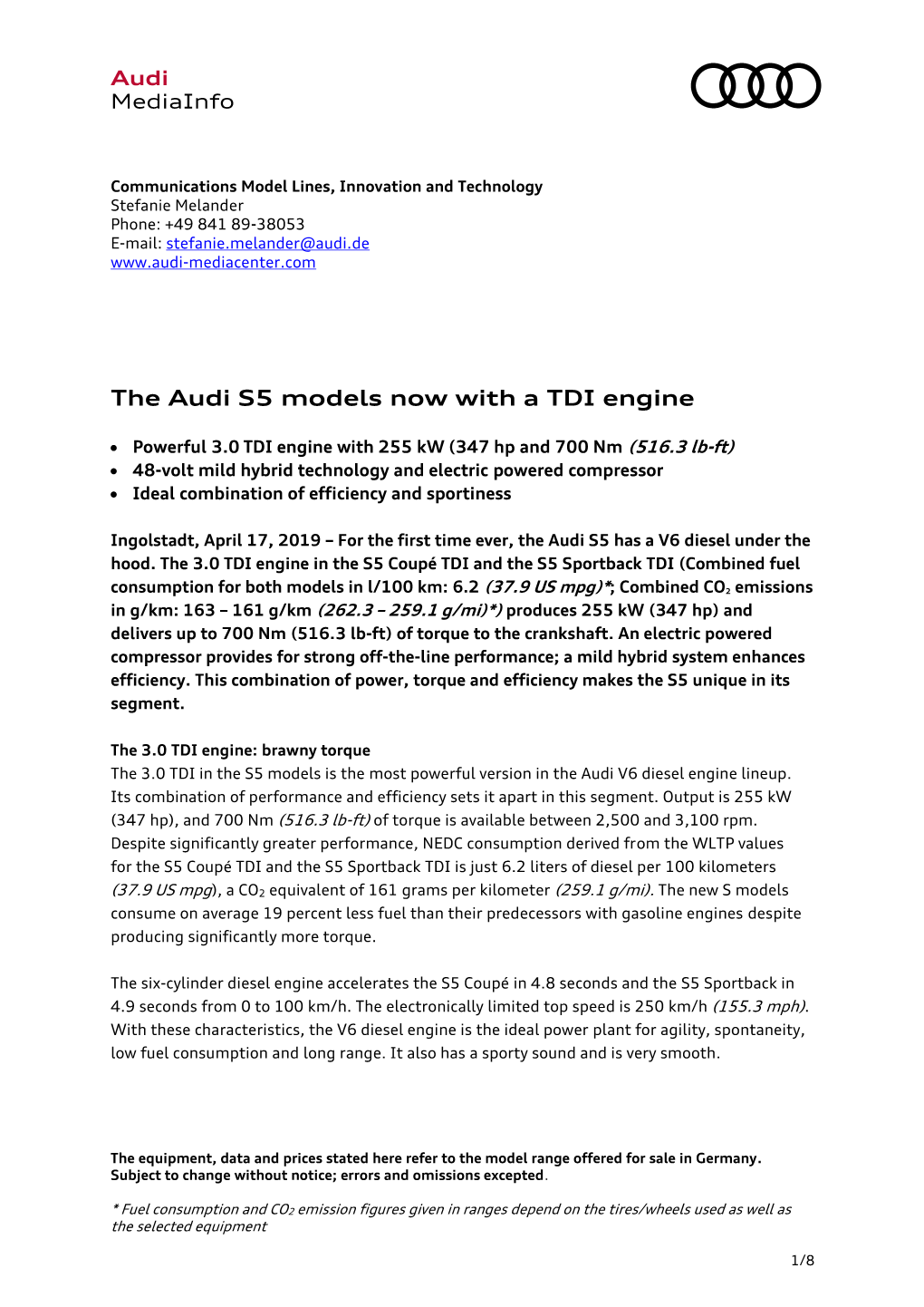 The Audi S5 Models Now with a TDI Engine