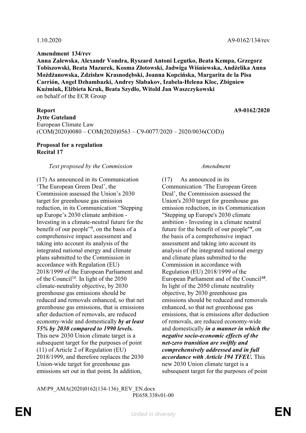 1.10.2020 A9-0162/134/Rev Amendment