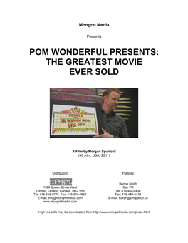 Pom Wonderful Presents: the Greatest Movie Ever Sold