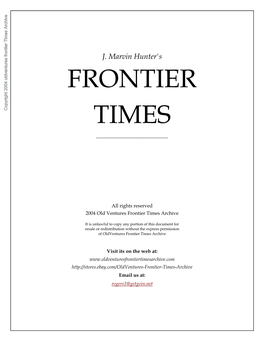 Frontier Times Archive TIMES ______