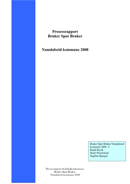 Prosessrapport Bruker Spør Bruker Namdalseid Kommune 2008