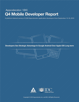 Appcelerator / IDC Q4 Mobile Developer Report Summary