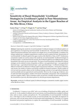 Sensitivity of Rural Households' Livelihood Strategies to Livelihood Capital in Poor Mountainous Areas
