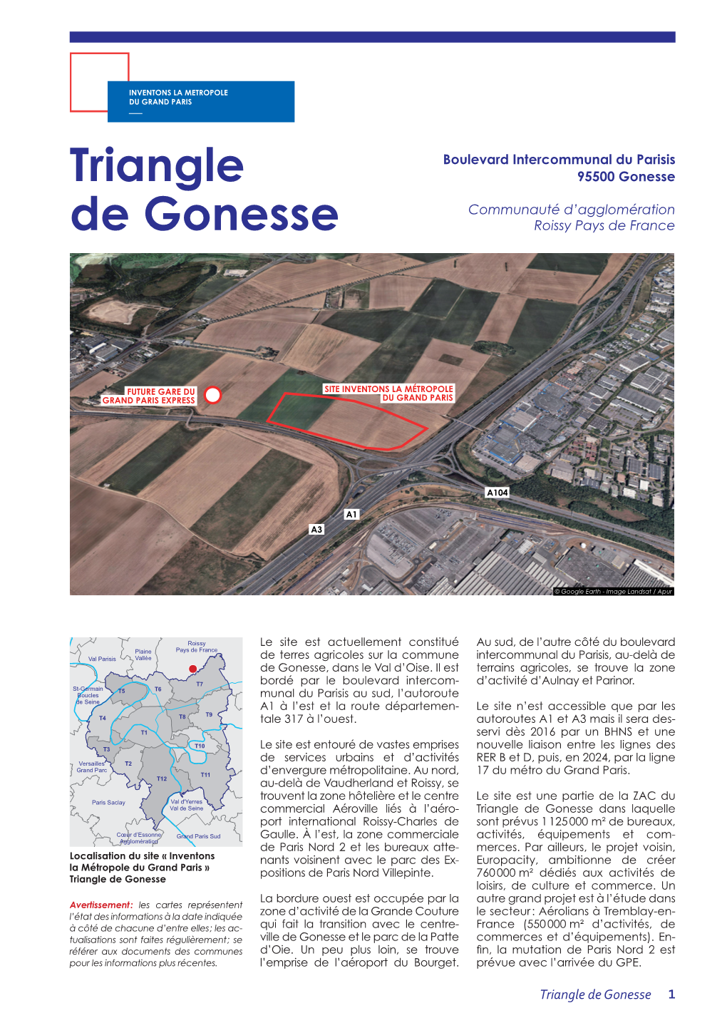 Triangle De Gonesse Dans Laquelle Port International Roissy-Charles De Sont Prévus 1 125 000 M² De Bureaux