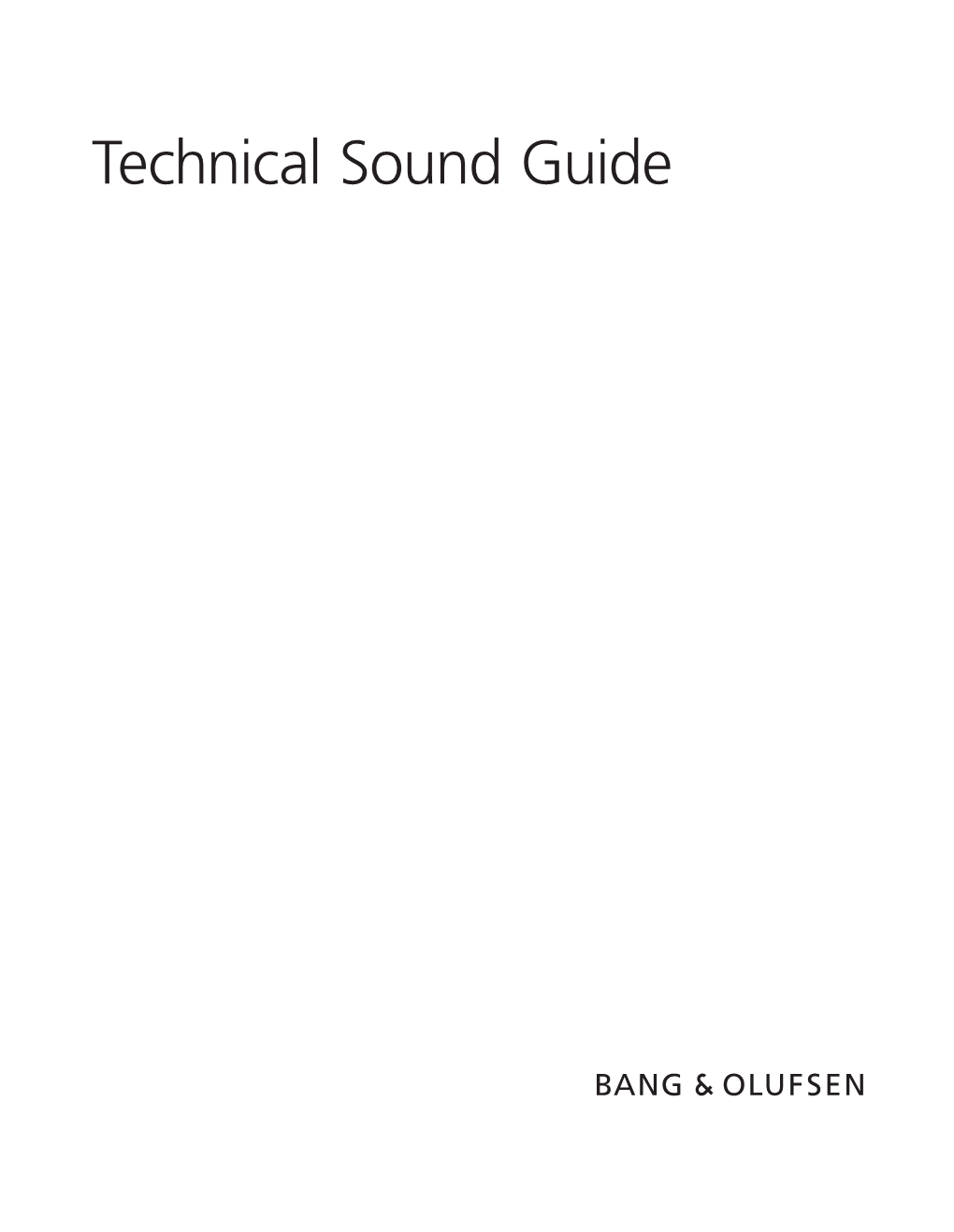 Technical Sound Guide