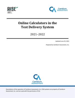 Online Calculators in the Test Delivery System