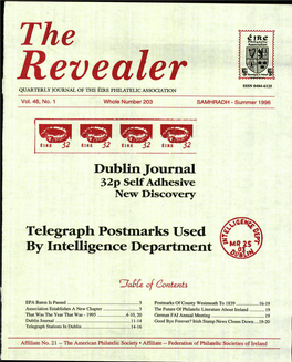 Dublin Journal Telegraph Postmarks Used by Intelligence Department