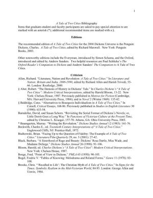 1 a Tale of Two Cities Bibliography Items That Graduate-Student And