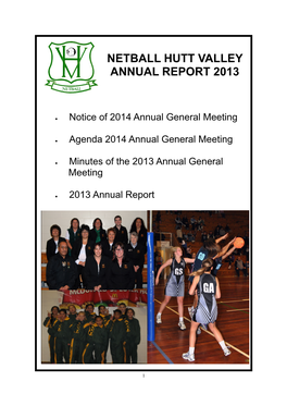 Netball Hutt Valley Annual Report 2012