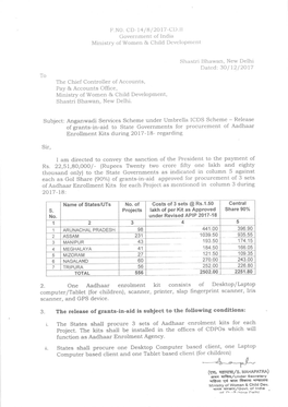 Release of Grants-In-Aid to States/Uts