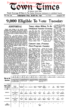 9,000 Eligible to Vote Tuesday