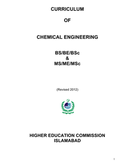 Curriculum of Chemical Engineering