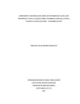 Composición Y Abundancia Del Zooplancton Marino De Las Islas De