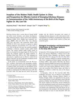 Inception of the Modern Public Health System in China