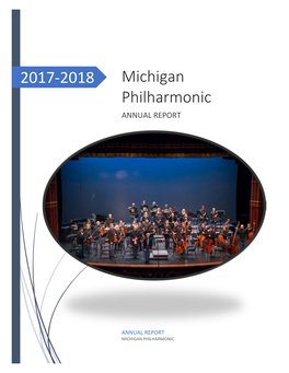 2017-2018 Michigan Philharmonic ANNUAL REPORT