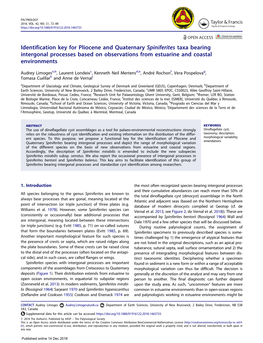 Identification Key for Pliocene and Quaternary Spiniferites Taxa Bearing Intergonal Processes Based on Observations from Estuarine and Coastal Environments