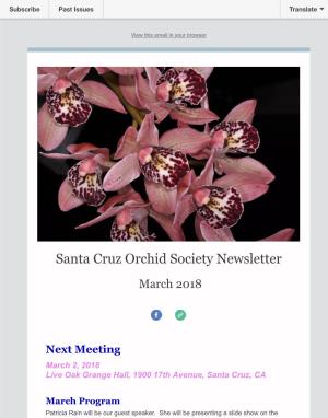 Santa Cruz Orchid Society Newsletter