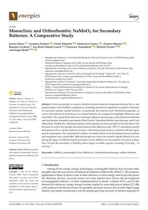Monoclinic and Orthorhombic Namno2 for Secondary Batteries: a Comparative Study