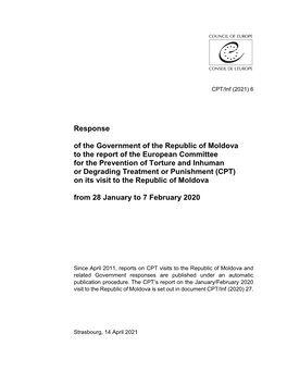 Response of the Government of the Republic of Moldova to the Report Of