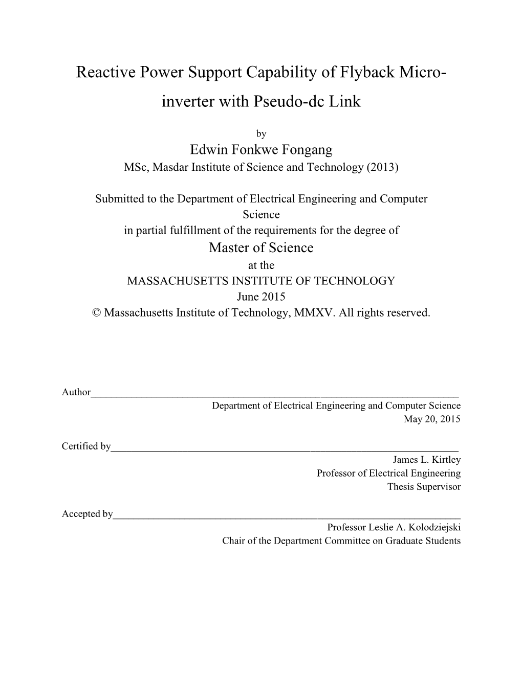 Reactive Power Support Capability of Flyback Micro- Inverter with Pseudo