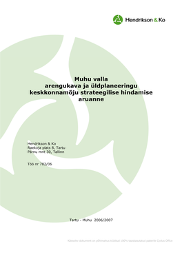 Muhu Valla Arengukava Ja Üldplaneeringu Keskkonnamõju Strateegilise Hindamise 1 Aruanne