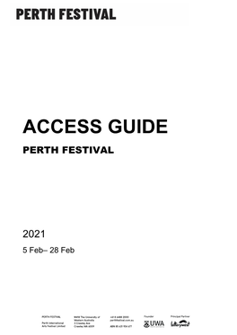 Access Guide Perth Festival