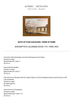 Suite of Four Gouaches: Views of Rome