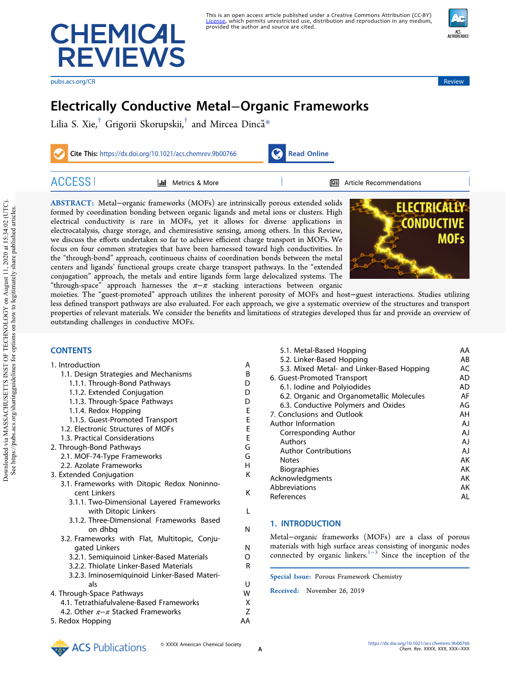 Electrically Conductive Metal−Organic Frameworks † † Lilia S
