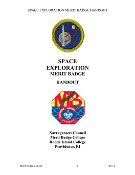 Space Exploration Merit Badge Handout