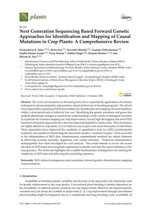 Next Generation Sequencing Based Forward Genetic Approaches for Identiﬁcation and Mapping of Causal Mutations in Crop Plants: a Comprehensive Review