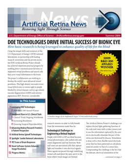 Artificial Retina News Summer 2009