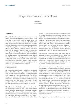 Roger Penrose and Black Holes