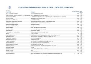 Centro Documentale Dell'isola Di Capri - Catalogo Per Autore