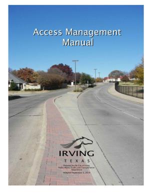 Access Management Manual, September 5, 2019 TABLE of CONTENTS