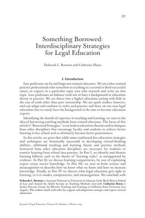 Something Borrowed: Interdisciplinary Strategies for Legal Education
