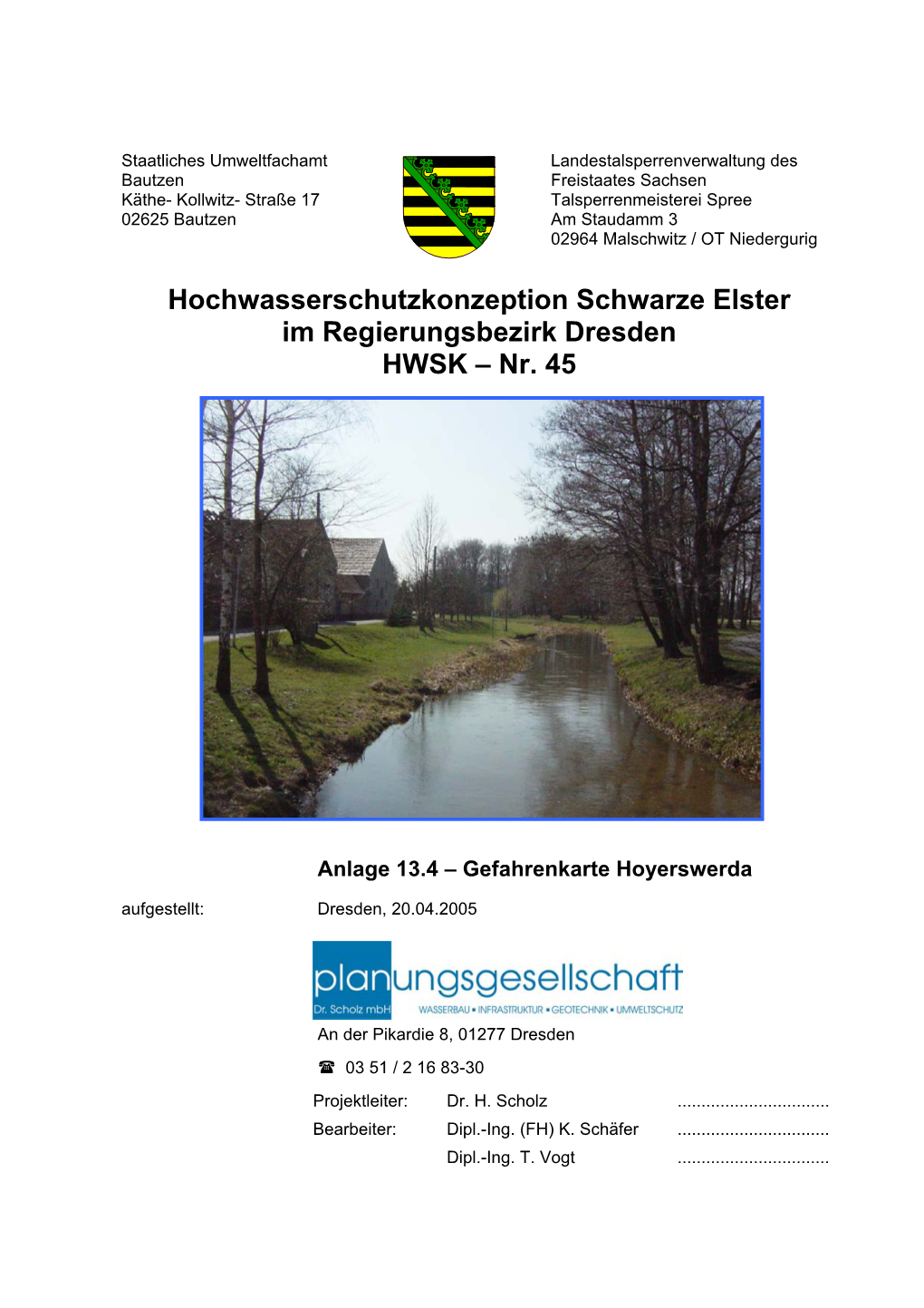 HWSK-Nr. 45, Gefahrenkarte Stadt Hoyerswerda